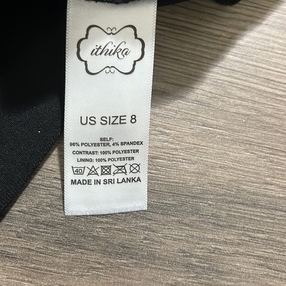 Ithica Dress with turquoise coloring at bottom hem and shoulder area, Size 8 - Picture 8 of 11